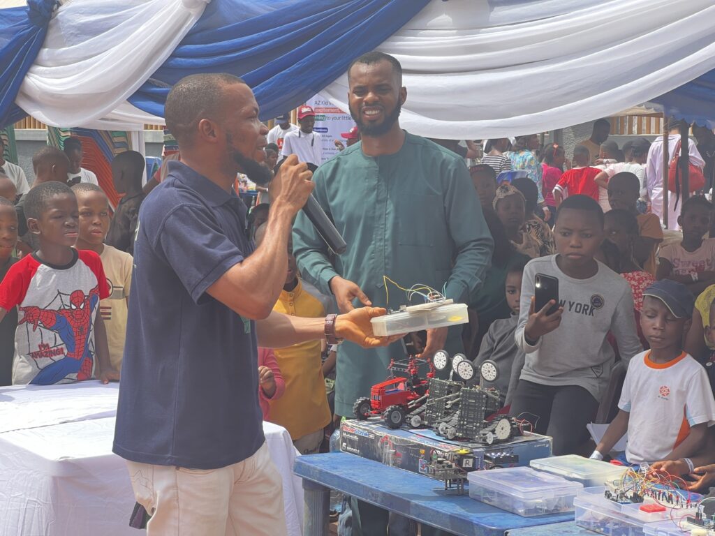 Edufun Technik team displaying robots in a Book Fair